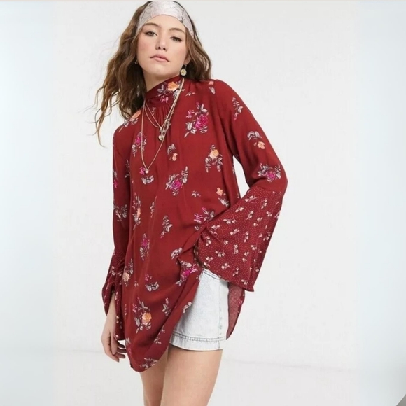 NWT FREE PEOPLE | Tate Tunic Mini Dress in Vintage Combo - Picture 1 of 7